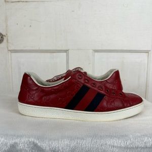 GUCCI Ace Signature Red Sneakers